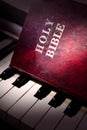 Bible put on piano