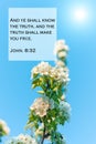 Bible quotes on blurred nature background. Card with text sign for believers. Inspirational verse thoughts for praying Royalty Free Stock Photo