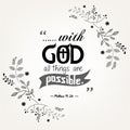 Bible quote verbs in floral wreath design Royalty Free Stock Photo