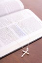 Bible & rhinestone cross vertical