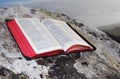 Bible on a rock Royalty Free Stock Photo