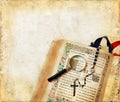 Bible, Rosary, Magnifying Glass