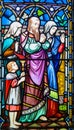 Bible Scene Stained Glass Window Royalty Free Stock Photo