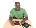 Bible studies student with bibles Royalty Free Stock Photo