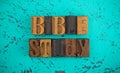 Bible Study Spelled in Wooden Type Set Block Letters