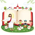 bible study. Vector illustration decorative design Royalty Free Stock Photo