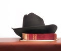 Bible on table with hat Royalty Free Stock Photo