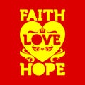 Bible typographic. Faih Hope Love