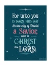 Bible typographic. For unto you is born this day.
