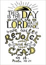 Bible verse This is the day the Lord has made Royalty Free Stock Photo