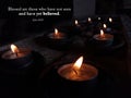 Bible verse quote - Blessed are those who have not seen and have yet believed. John 20:29 With candle lights in the night.