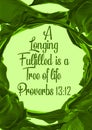 Bible Verses " A  Longing  fulfilled is a tree of life proverbs 13:12 Royalty Free Stock Photo