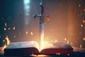 The Bible Word of God Sword of Fire the Gospel of Salvation Generative AI Illustration Royalty Free Stock Photo