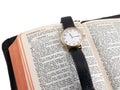 Bible and wristwatch