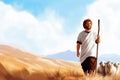 Biblical David walking Royalty Free Stock Photo