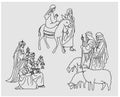 Biblical elements for postcards or Christmas designs.