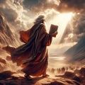 biblical figure Moses ten commandments Royalty Free Stock Photo