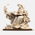 Biblical Grandeur: Intricate 3d Statue Of A Person Reading A Book