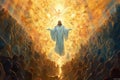 Biblical illustration of the Ascension of Jesus Christ - AI Generated