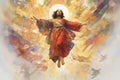 Biblical illustration of the Ascension of Jesus Christ - AI Generated