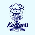 Biblical illustration. Christian lettering. Fruit of the spirit - kindness. Galatians 5:22.