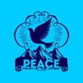 Biblical illustration. Christian lettering. Fruit of the spirit - peace. Galatians 5:22.