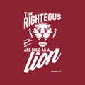 Biblical illustration. Christian lettering. The lion of the tribe of Judah. Revelation 5:5. Royalty Free Stock Photo