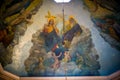 Biblical paintings in the temple. Bukovina in Ukraine Royalty Free Stock Photo