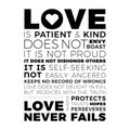 Biblical phrase from 1 corinthians 13:8, love never fails