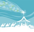 Biblical scene - birth of Jesus in Bethlehem. Royalty Free Stock Photo