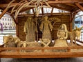 Biblical scene, figures made of straw