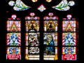 Biblical Scene Stained Glass Inside Gothic Roman Catholic Church of Saint Michael
