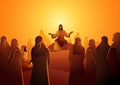 Biblical Silhouette Jesus Teach Followers