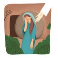 Biblical Story about resurrection, Mary stand near the empty tomb and cry, but doesn `t see Jesus