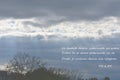 A biblical text on concern in a leaden sky with shining rays Royalty Free Stock Photo