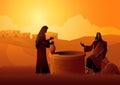 Jesus talking with Samaritan woman at the JacobÃ¢â¬â¢s well Royalty Free Stock Photo