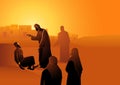 Jesus heals the man with leprosy Royalty Free Stock Photo