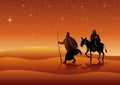 Mary and Joseph, journey to Bethlehem Royalty Free Stock Photo