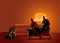 Jesus is placed in the tomb Royalty Free Stock Photo