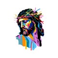 T SHIRT Print CLOTH JESUS LOW POLY VECTOR Royalty Free Stock Photo