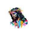 Biblical vector illustration series. Way of the Cross or Stations of the Cross, twelfth station. Mary the Mother of Jesus, John Royalty Free Stock Photo