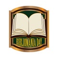 Bibliomania Day label Royalty Free Stock Photo