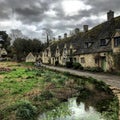 Traditional English Cotswold Cottages . Bibury, Cotswolds, UK. March 16, 2019.