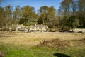 Bibury village in cotswolds and countryside of uk