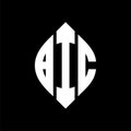 BIC circle letter logo design with circle and ellipse shape. BIC ellipse letters with typographic style. The three initials form a Royalty Free Stock Photo