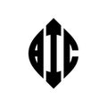 BIC circle letter logo design with circle and ellipse shape. BIC ellipse letters with typographic style. The three initials form a Royalty Free Stock Photo