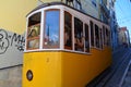 Bica Yellow Tram Lisbon Portugal Royalty Free Stock Photo