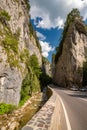 Bicaz Gorge in Romania. One of the most spectacular roads in Carpathian Mountains Royalty Free Stock Photo