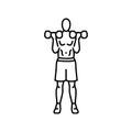 Bicep Curls line icon. Vector isolated element