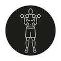 Bicep Curls line icon. Vector isolated element